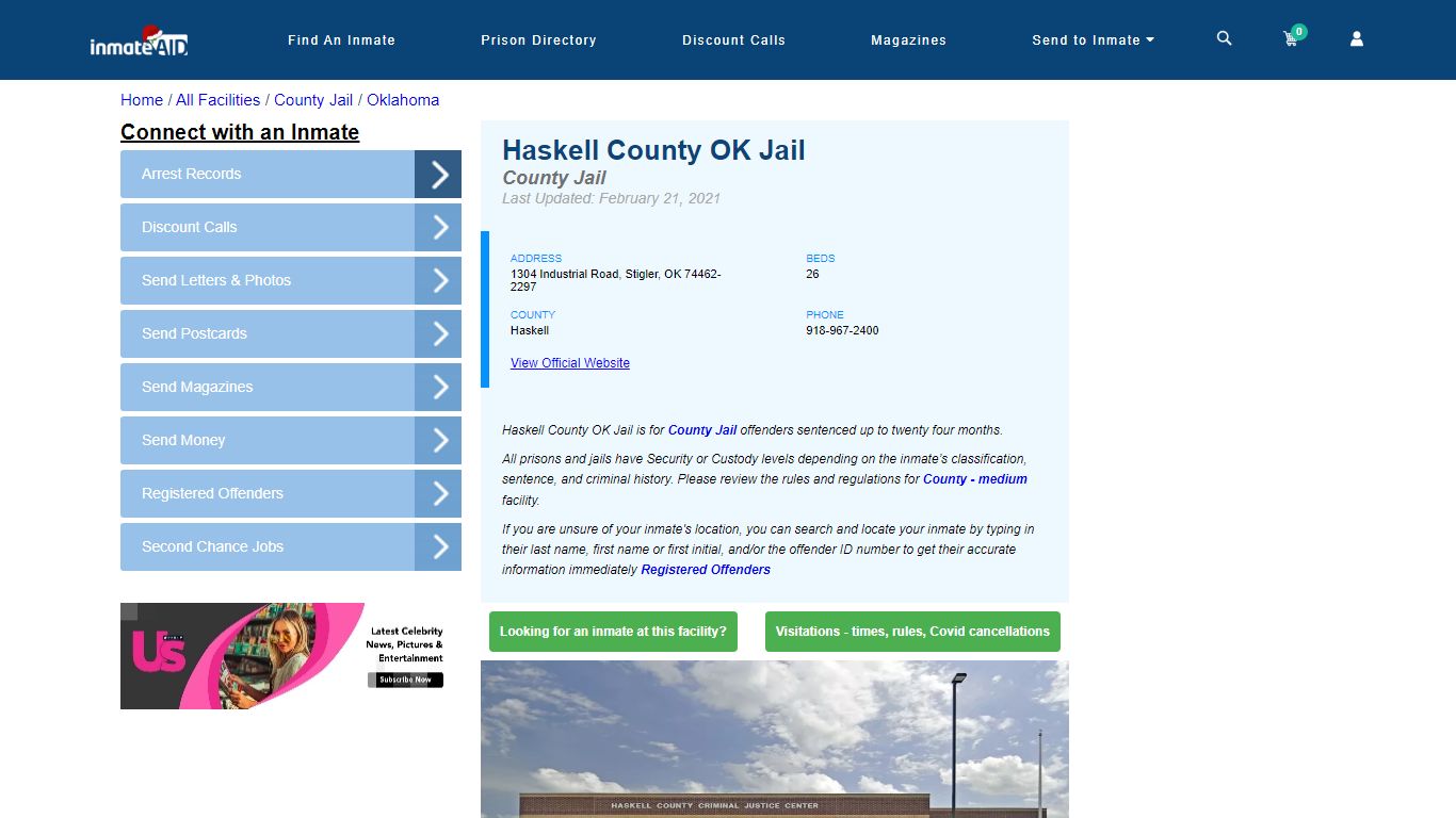 Haskell County OK Jail - Inmate Locator - Stigler, OK
