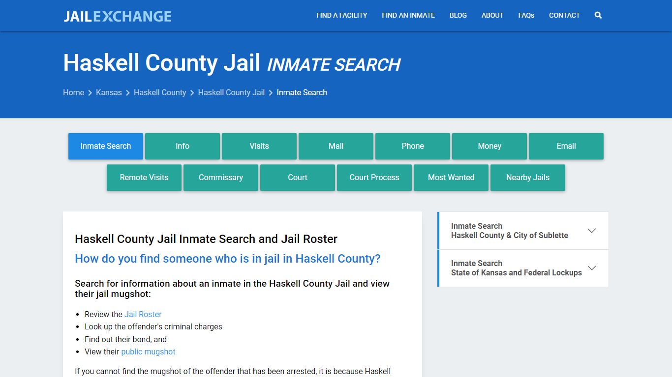 Inmate Search: Roster & Mugshots - Haskell County Jail, KS